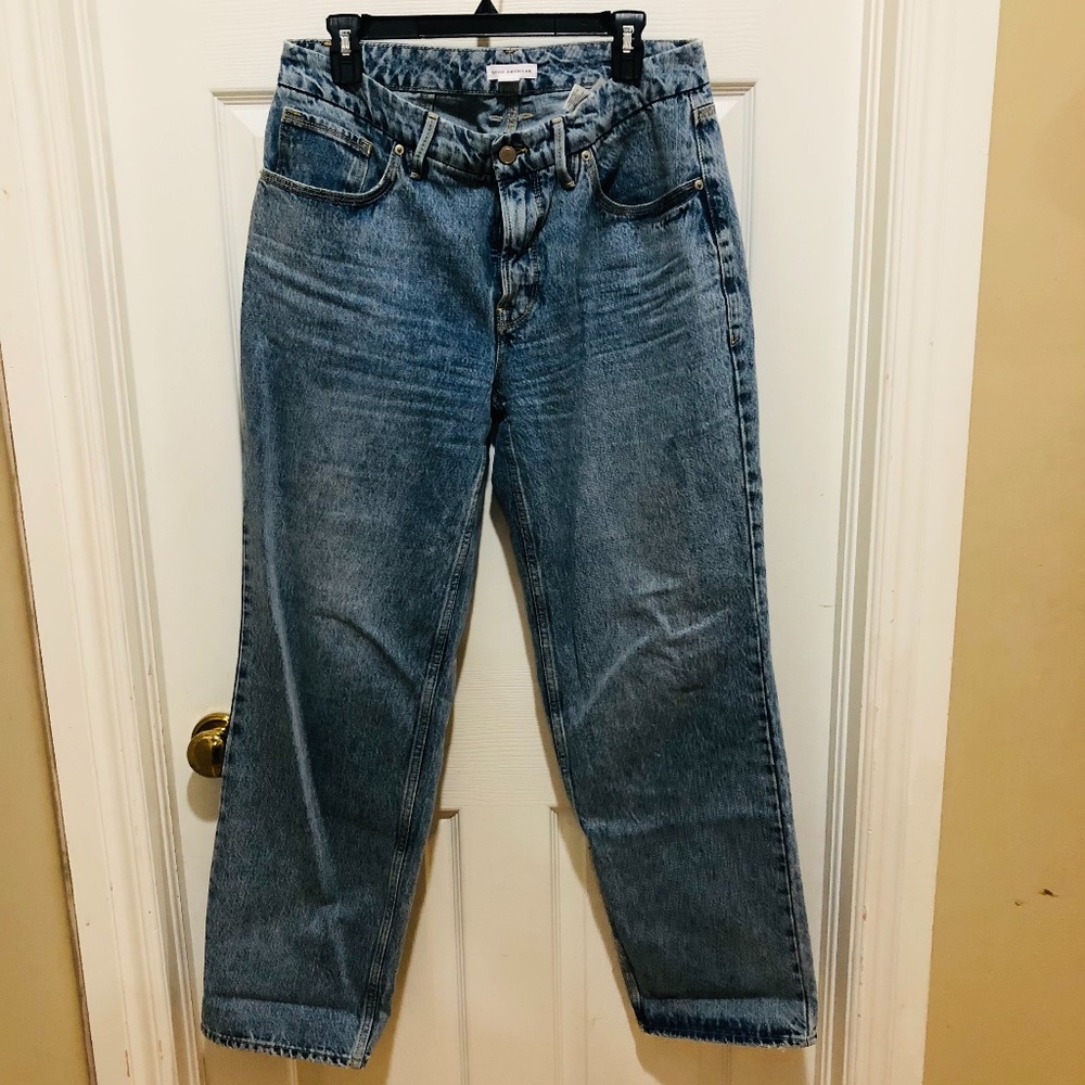 Good American Straight Leg Blue Jeans